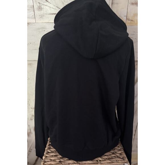 NWT REEBOK Women's Logo Drawstring Hoody French‎ Terry Full Zip | Black | Small - Picture 3 of 6